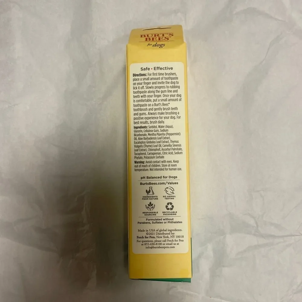 NWT! Burt Bee's Dog Toothpaste Set of 2